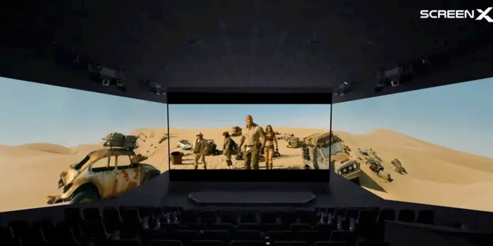 Der Film "Jumanji: The Next Level" wird neuerdings im 270-Grad-Format von Screen X gezeigt.