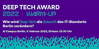 Einladung Warm-up für den Deep Tech Award 2022